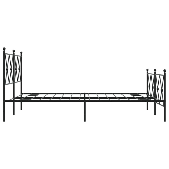 Cadru pat metalic cu tăblie de cap/picioare, negru, 137x190 cm - WALTI WALTI