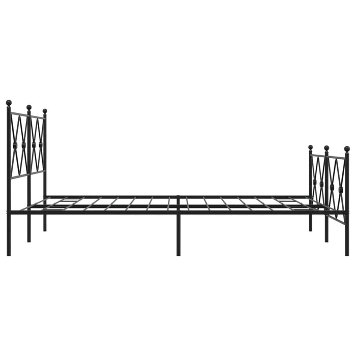 Cadru pat metalic cu tăblie de cap/picioare, negru, 140x190 cm - WALTI WALTI