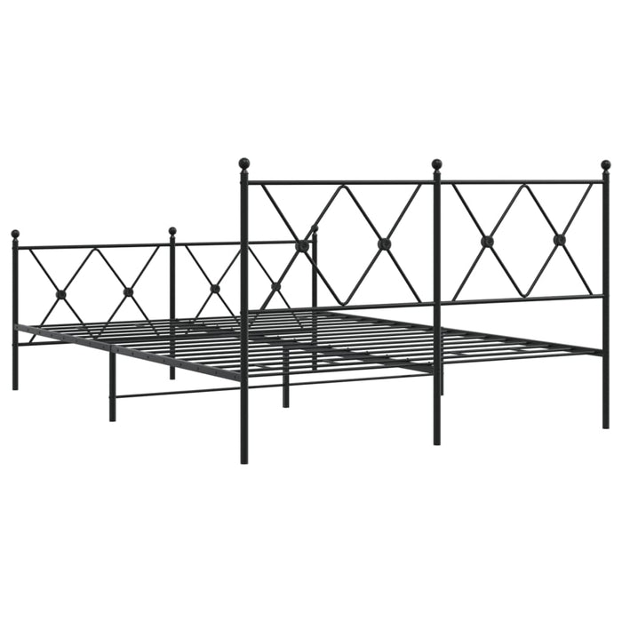 Cadru pat metalic cu tăblie de cap/picioare, negru, 140x190 cm - WALTI WALTI