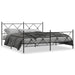 Cadru pat metalic cu tăblii de cap/picioare, negru, 183x213 cm - WALTI WALTI