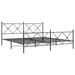 Cadru pat metalic cu tăblii de cap/picioare, negru, 183x213 cm - WALTI WALTI