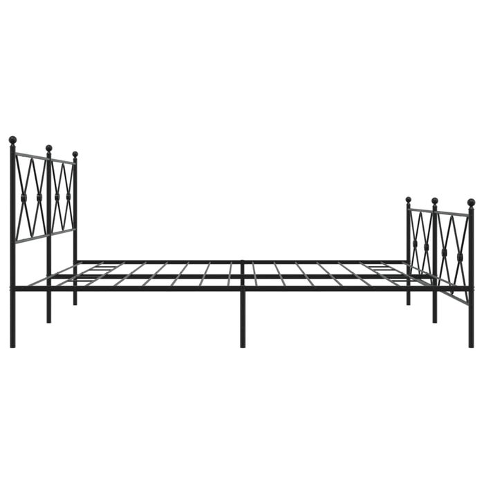 Cadru pat metalic cu tăblii de cap/picioare, negru, 183x213 cm - WALTI WALTI