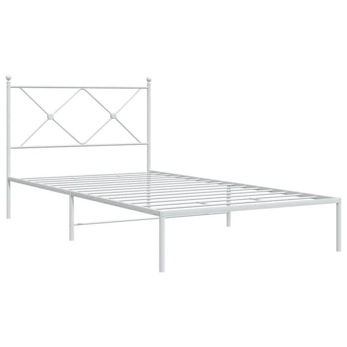 Cadru de pat din metal cu tăblie, alb, 100x200 cm - WALTI WALTI