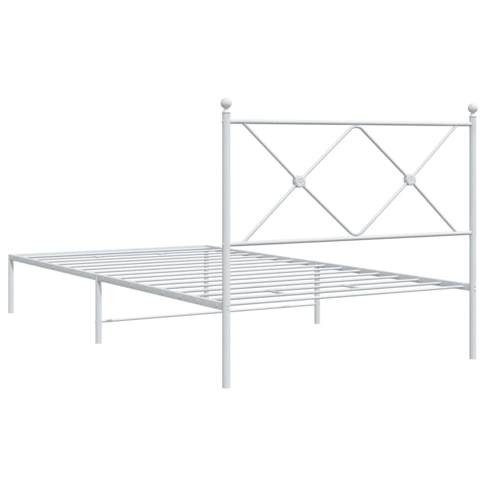 Cadru de pat din metal cu tăblie, alb, 100x200 cm - WALTI WALTI