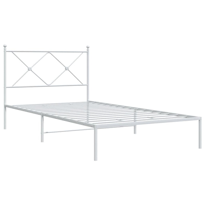 Cadru de pat din metal cu tăblie, alb, 107x203 cm - WALTI WALTI