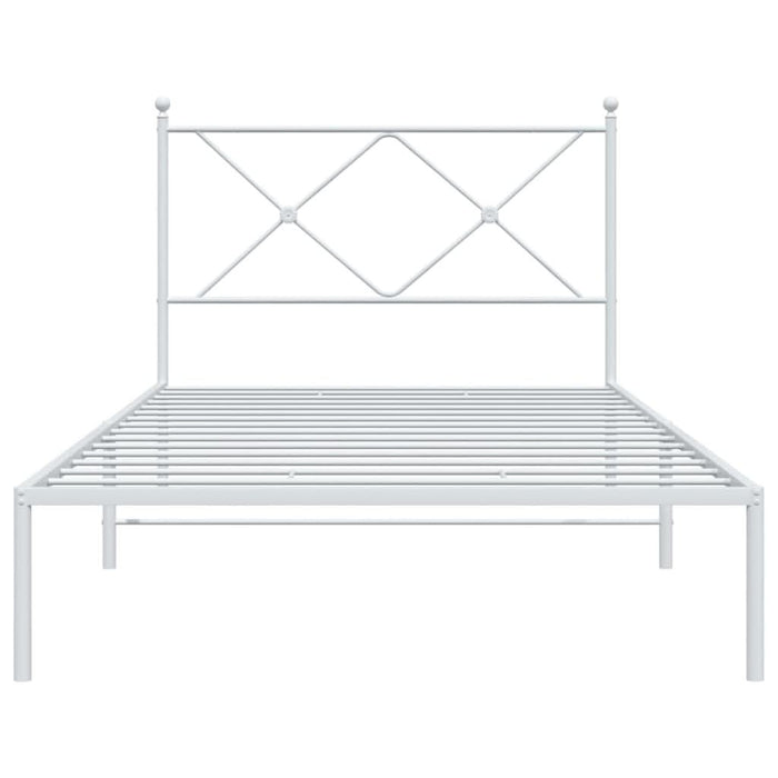Cadru de pat din metal cu tăblie, alb, 107x203 cm - WALTI WALTI