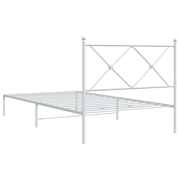 Cadru de pat din metal cu tăblie, alb, 107x203 cm - WALTI WALTI