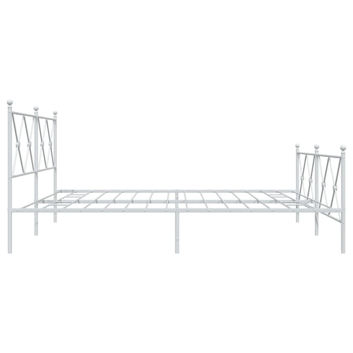 Cadru de pat metalic cu tăblie de cap/picioare, alb, 183x213 cm - WALTI WALTI