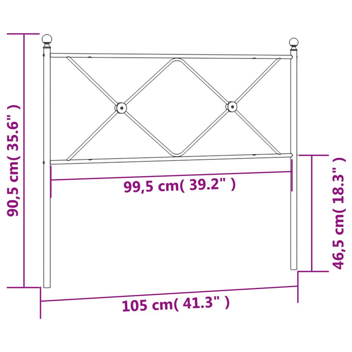 Tăblie de pat metalică, alb, 100 cm - WALTI WALTI