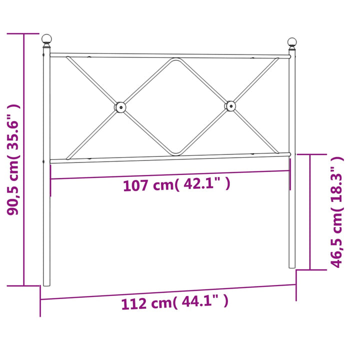 Tăblie de pat metalică, alb, 107 cm - WALTI WALTI