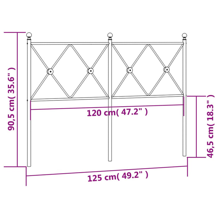 Tăblie de pat metalică, alb, 120 cm - WALTI WALTI