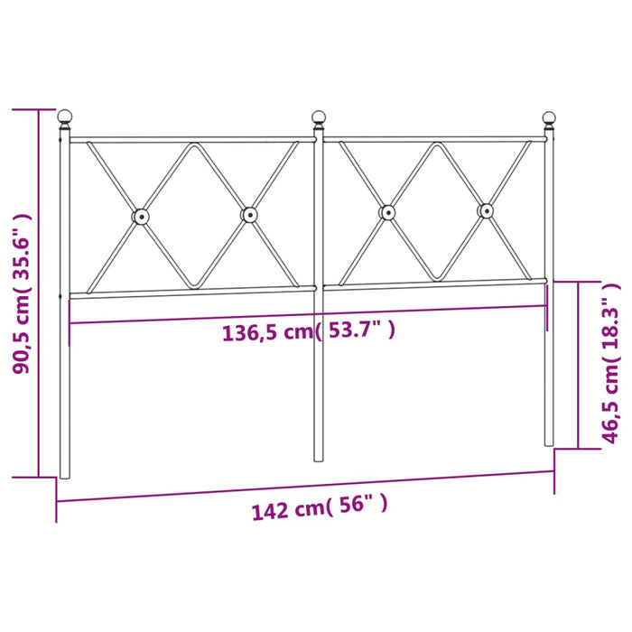 Tăblie de pat metalică, alb, 137 cm - WALTI WALTI