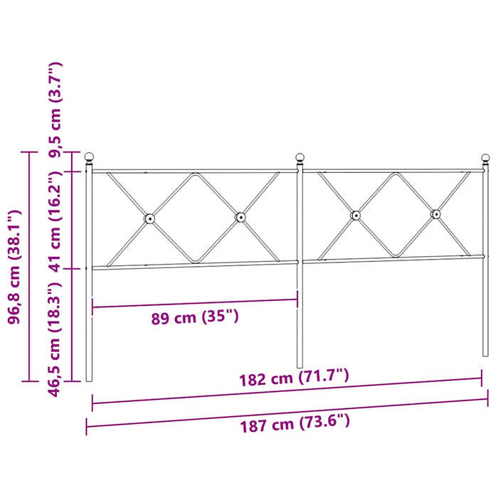 Tăblie de pat de schimb metalică, alb, 180 cm WALTI