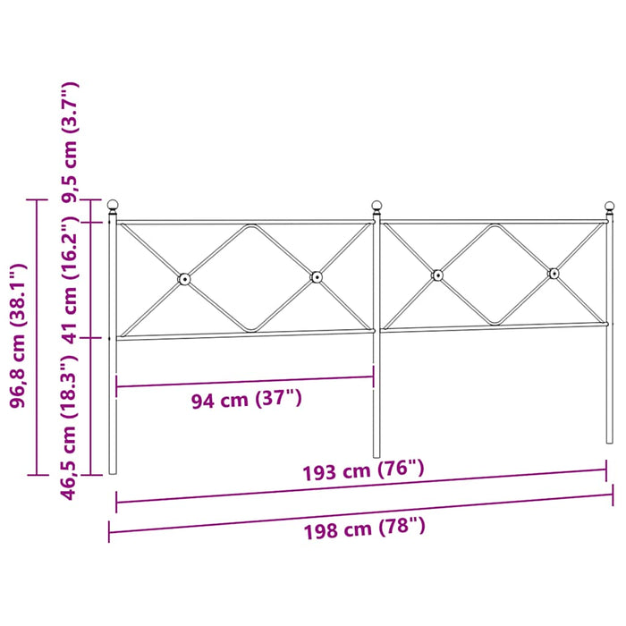 Tăblie de pat de schimb metalică, alb, 193 cm WALTI