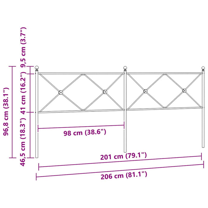 Tăblie de pat de schimb metalică, alb, 200 cm WALTI