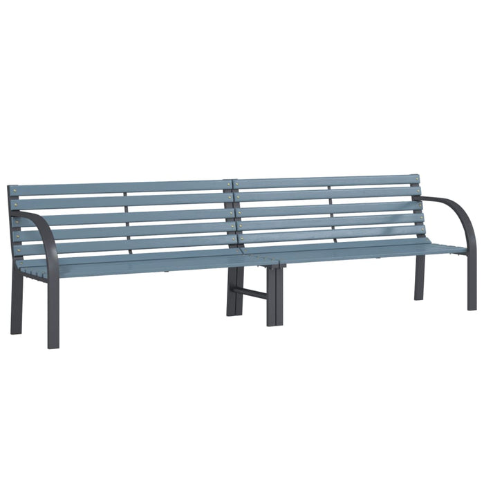 Bancă de grădină gri 225 cm lemn brad/oțel vopsit electrostatic WALTI