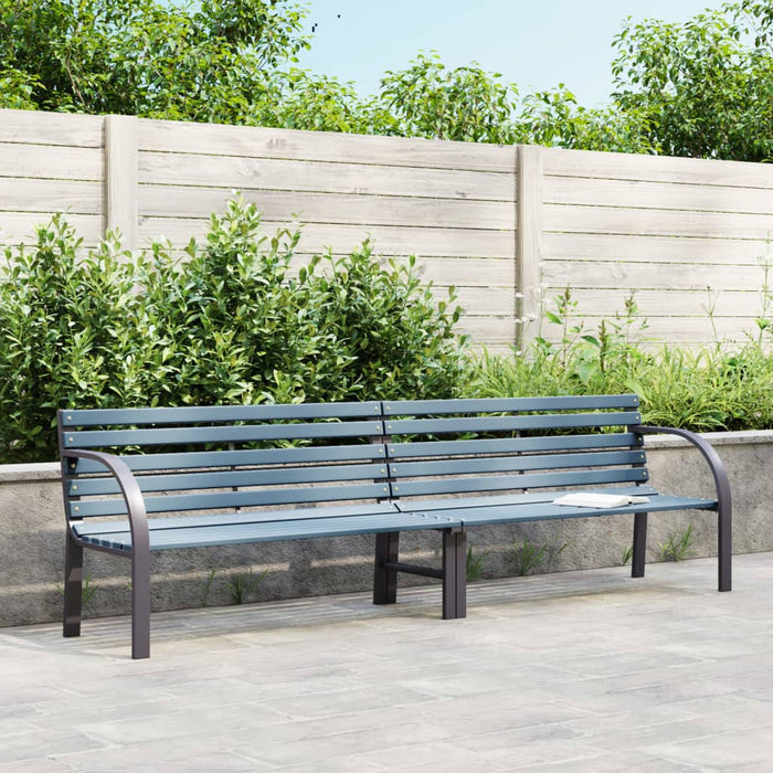 Bancă de grădină gri 225 cm lemn brad/oțel vopsit electrostatic WALTI