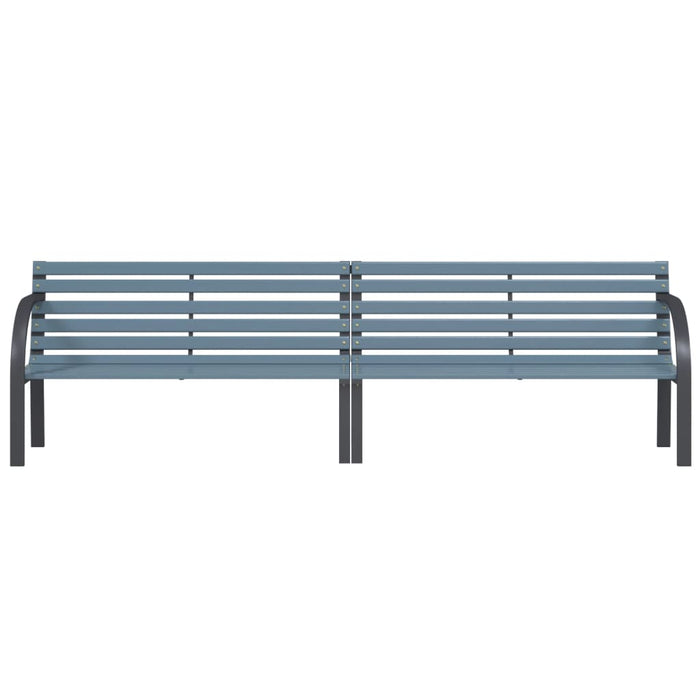 Bancă de grădină gri 225 cm lemn brad/oțel vopsit electrostatic WALTI