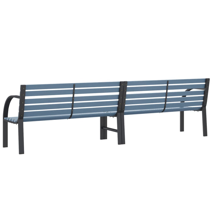 Bancă de grădină gri 225 cm lemn brad/oțel vopsit electrostatic WALTI