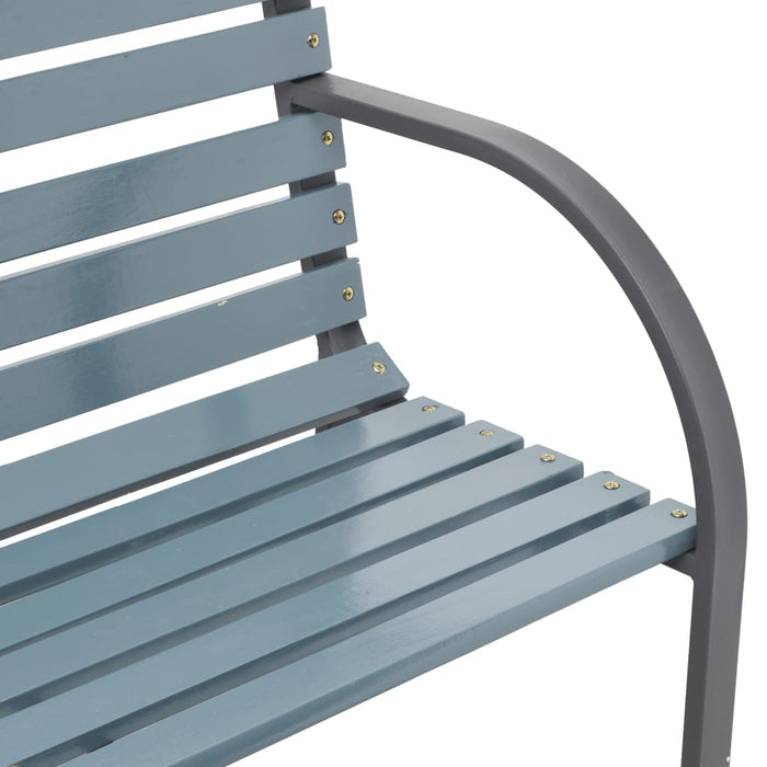 Bancă de grădină gri 225 cm lemn brad/oțel vopsit electrostatic WALTI