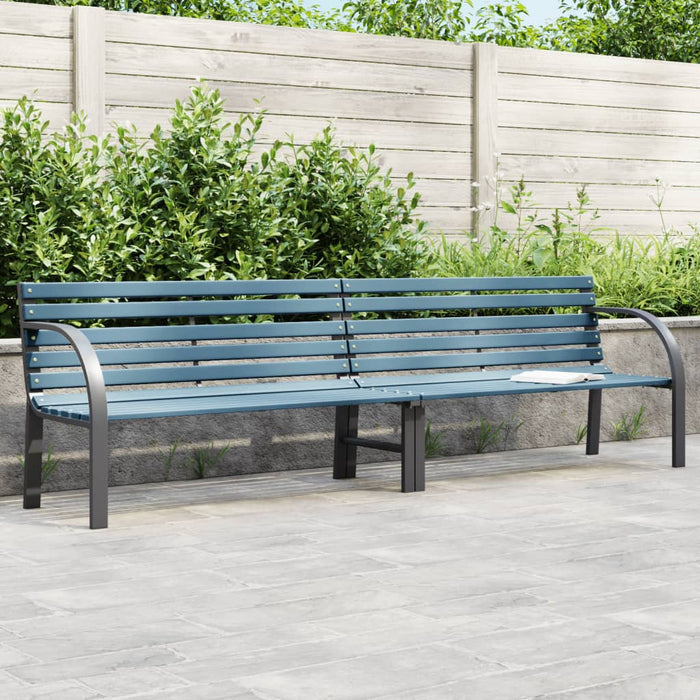 Bancă de grădină gri 225 cm lemn brad/oțel vopsit electrostatic WALTI