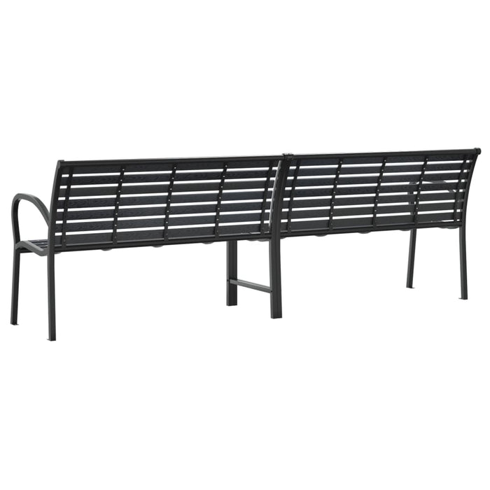 Bancă dublă de grădină, negru, 231 cm, oțel și WPC - WALTI WALTI