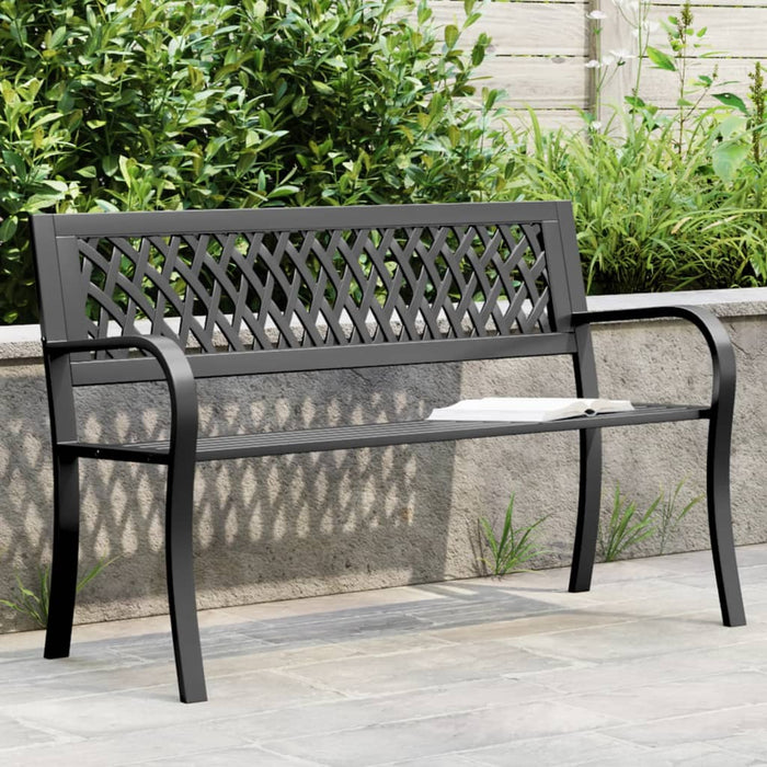 Bancă de grădină din oțel, negru, 120 cm - WALTI WALTI