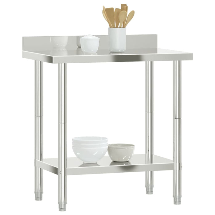 Masă de lucru bucătărie bordură antistropire 82,5x55x93 cm oțel - WALTI WALTI