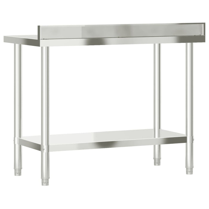 Masă de lucru bucătărie bordură antistropire 110x55x93 cm oțel - WALTI WALTI