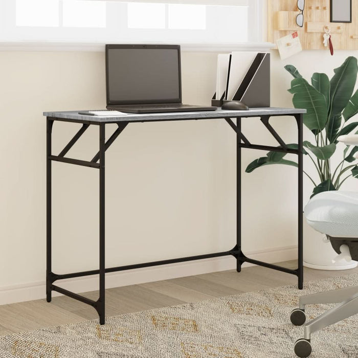Birou gri sonoma 100x45x76 cm lemn/oțel vopsit electrostatic - WALTI WALTI