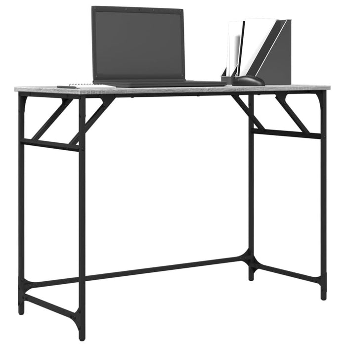 Birou gri sonoma 100x45x76 cm lemn/oțel vopsit electrostatic - WALTI WALTI