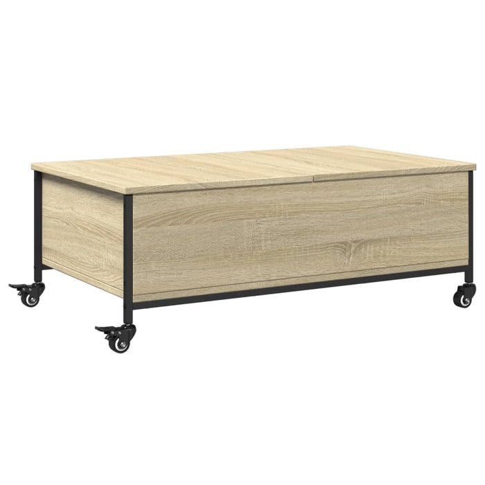 Măsuță cafea cu roți stejar sonoma 91x55x34 cm lemn prelucrat - WALTI WALTI