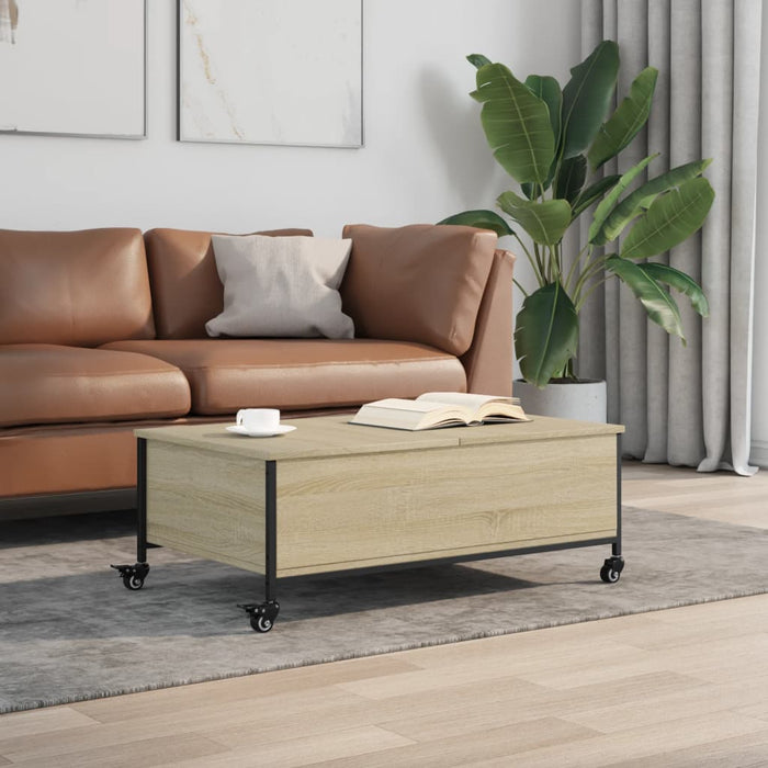 Măsuță cafea cu roți stejar sonoma 91x55x34 cm lemn prelucrat - WALTI WALTI