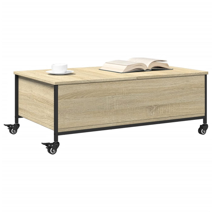 Măsuță cafea cu roți stejar sonoma 91x55x34 cm lemn prelucrat - WALTI WALTI
