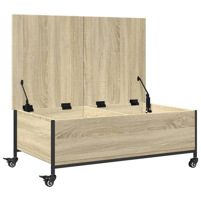 Măsuță cafea cu roți stejar sonoma 91x55x34 cm lemn prelucrat - WALTI WALTI