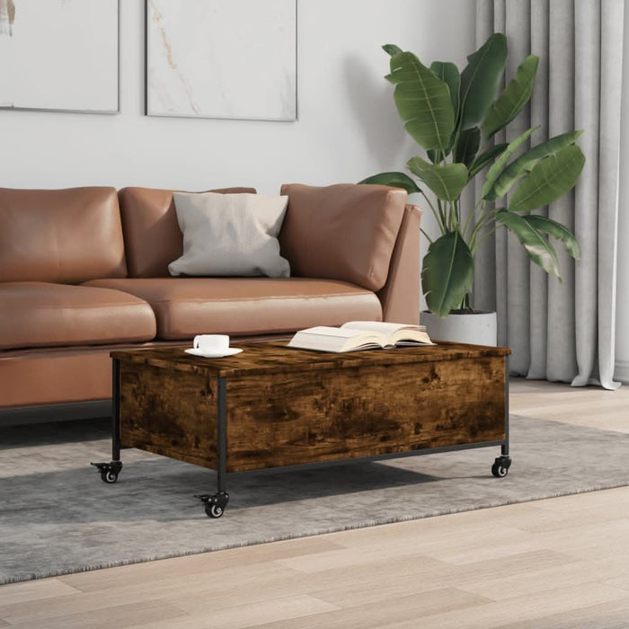 Măsuță cafea cu-roți stejar fumuriu 91x55x34 cm lemn-prelucrat - WALTI WALTI