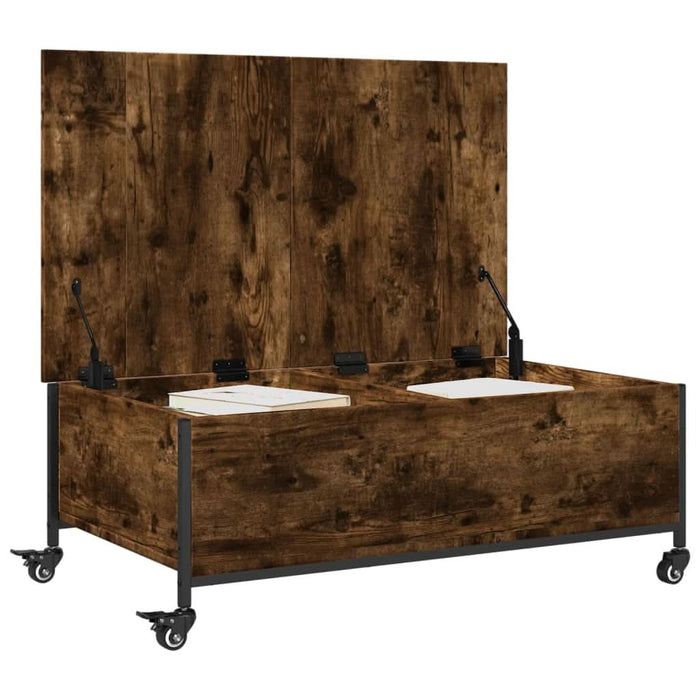 Măsuță cafea cu-roți stejar fumuriu 91x55x34 cm lemn-prelucrat - WALTI WALTI
