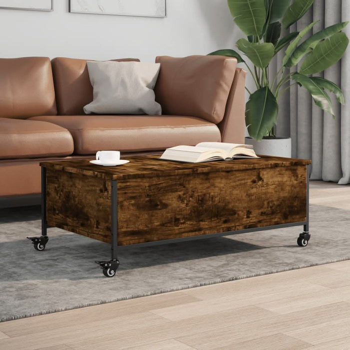 Măsuță cafea cu-roți stejar fumuriu 91x55x34 cm lemn-prelucrat - WALTI WALTI