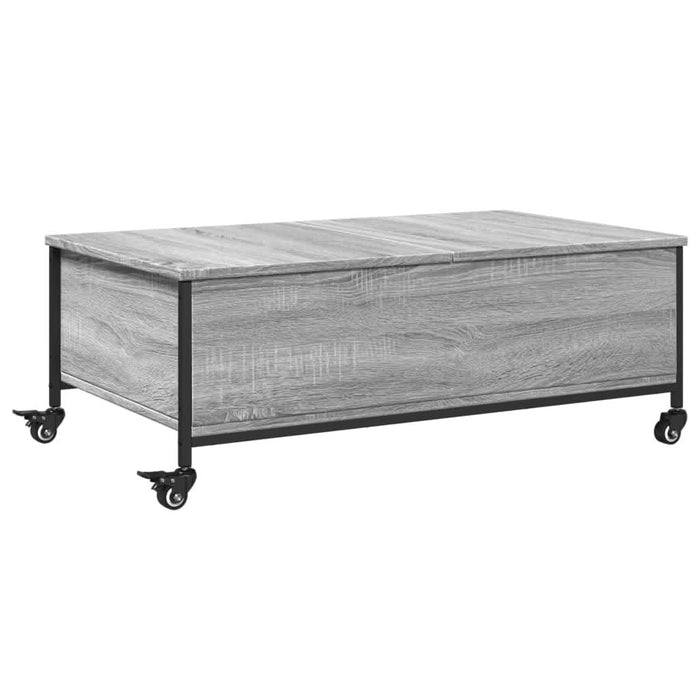 Măsuță cafea cu roți sonoma gri 91x55x34 cm lemn prelucrat - WALTI WALTI
