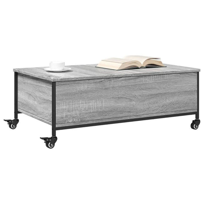 Măsuță cafea cu roți sonoma gri 91x55x34 cm lemn prelucrat - WALTI WALTI
