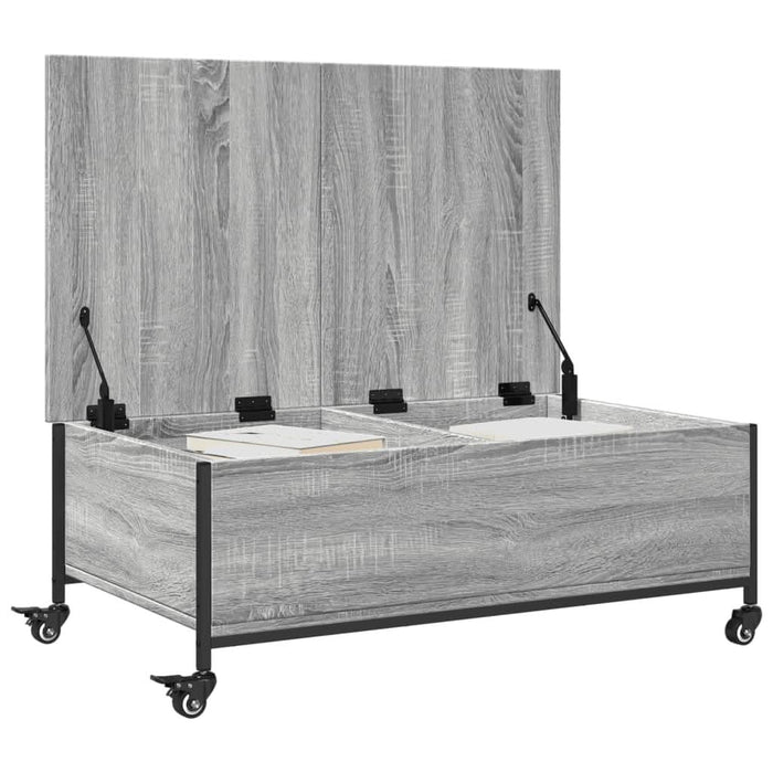 Măsuță cafea cu roți sonoma gri 91x55x34 cm lemn prelucrat - WALTI WALTI