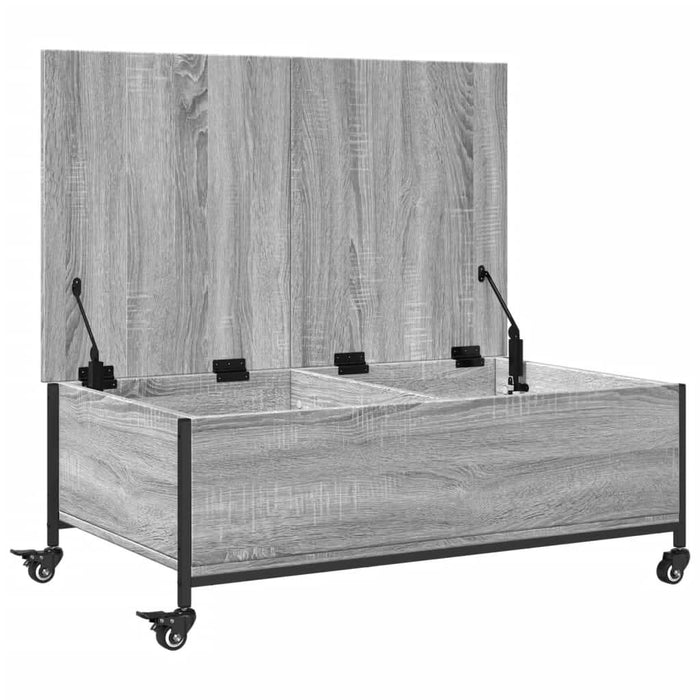 Măsuță cafea cu roți sonoma gri 91x55x34 cm lemn prelucrat - WALTI WALTI