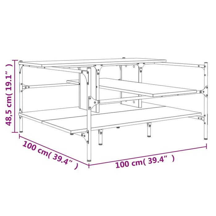 Măsuță de cafea gri sonoma 100x100x48,5 cm lemn prelucrat - WALTI WALTI