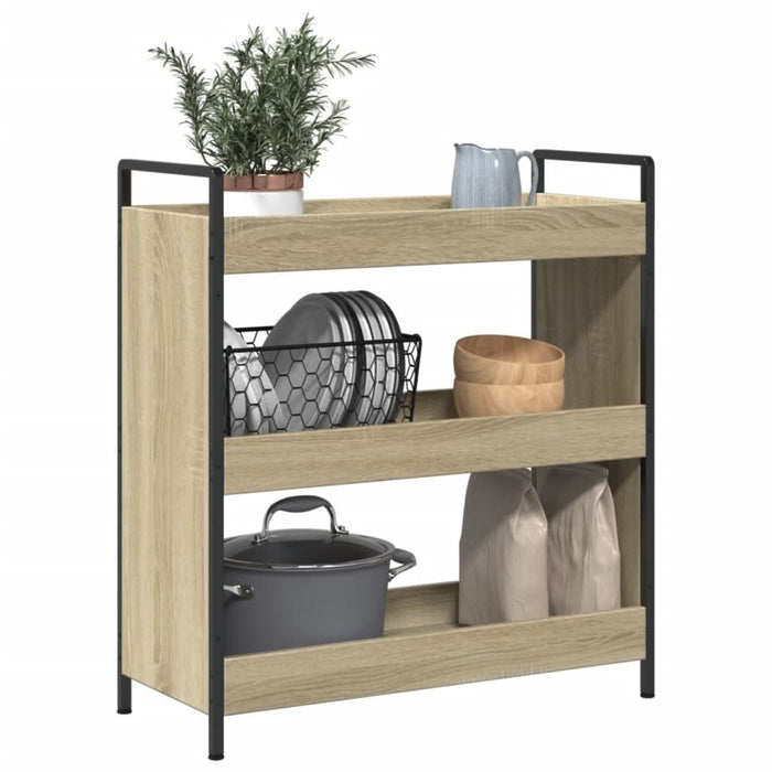Cărucior de bucătărie stejar sonoma 70x30x82 cm lemn prelucrat - WALTI WALTI