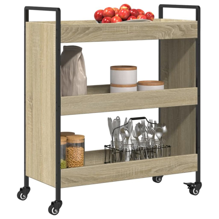 Cărucior de bucătărie stejar sonoma 70x30x82 cm lemn prelucrat - WALTI WALTI
