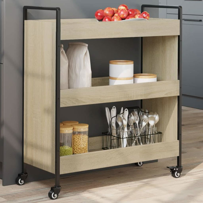 Cărucior de bucătărie stejar sonoma 70x30x82 cm lemn prelucrat - WALTI WALTI