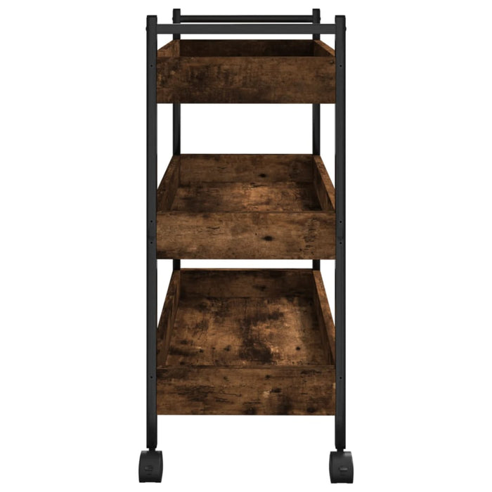 Cărucior de bucătărie stejar fumuriu 50x30x70 cm lemn prelucrat - WALTI WALTI