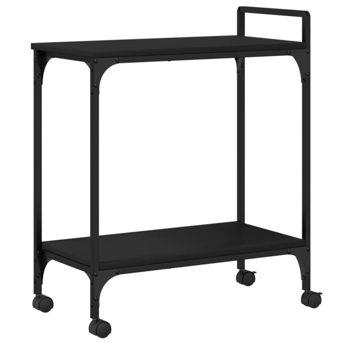 Cărucior de bucătărie, negru, 60,5x31x72,5 cm, lemn prelucrat WALTI