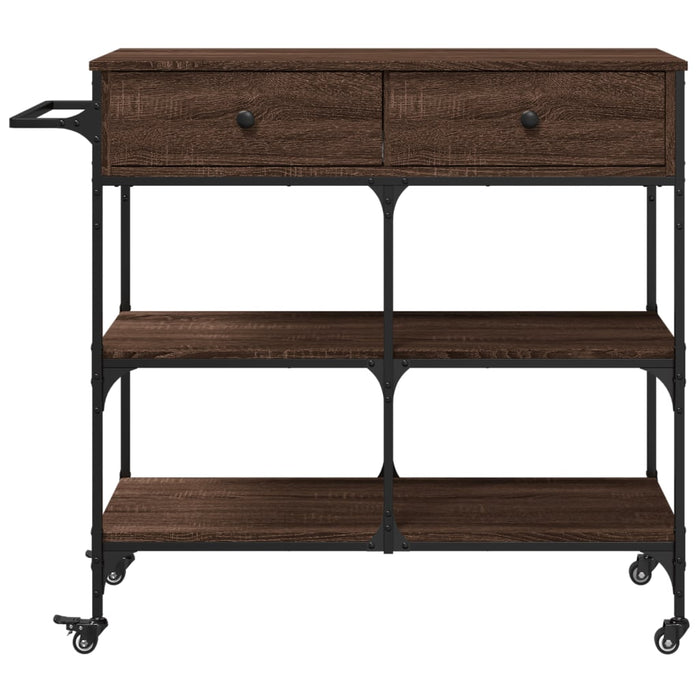 Cărucior de bucătărie, stejar maro 105x42x95 cm lemn prelucrat - WALTI WALTI