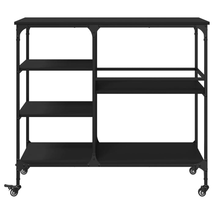 Cărucior de bucătărie, negru, 100x45x89,5 cm, lemn prelucrat WALTI